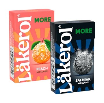 Läkerol More sokeriton Peach tarjous