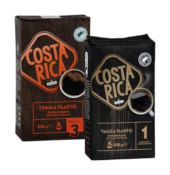 Pirkka Costa Rica tai Premium Blend jauhetut kahvit sekä pavut tarjous